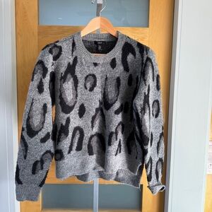 Aqua Charcoal Animal Print Sweater